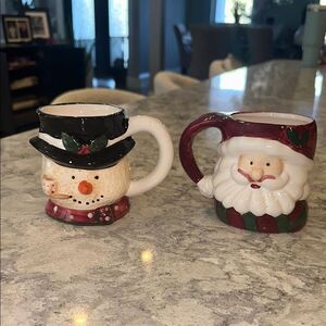 Festive Snowman and Santa Mugs 14oz
